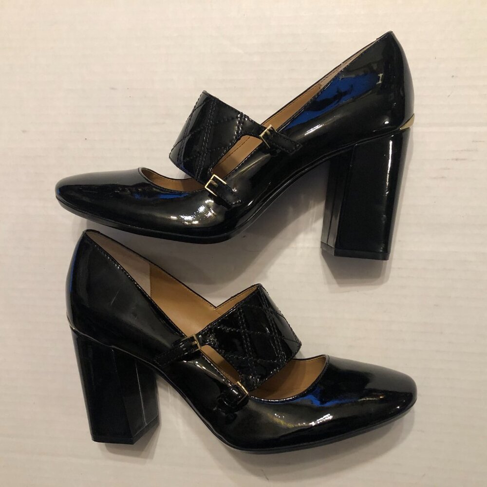 Calvin Klein women's new black patent leather high heel shoes size: US 8/ EU 38 - Picture 4 of 12
